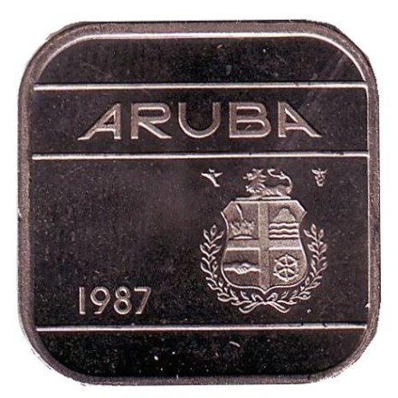 Монета 50 центов. 1987 год, Аруба. UNC.