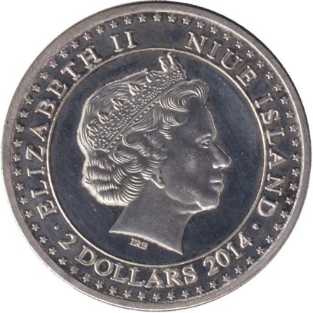 Монета 2 доллара. 2014 год, Ниуэ. Космический корабль "Союз". Монета 2 доллара. 2014 год, Ниуэ. Космический корабль "Союз".