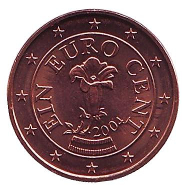 Монета 1 цент, 2004 год, Австрия.