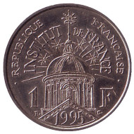 Монета 1 франк, 1995 год, Франция. 200-летие института Франции. Монета 1 франк, 1995 год, Франция. 200-летие института Франции.