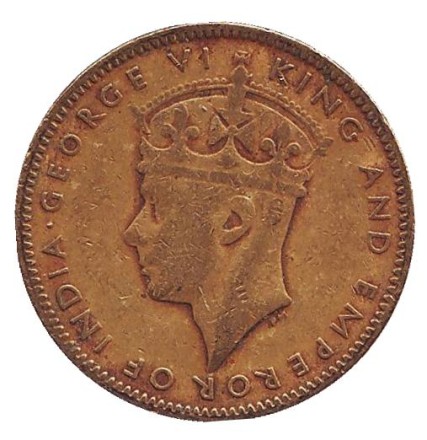 Монета 1/2 пенни. 1940 год, Ямайка. Монета 1/2 пенни. 1940 год, Ямайка.