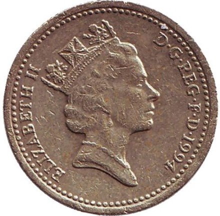 Монета 1 фунт. 1994 год, Великобритания. Лев.