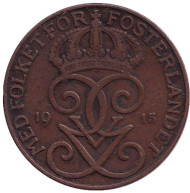 Монета 5 эре. 1915 год, Швеция. Монета 5 эре. 1915 год, Швеция.