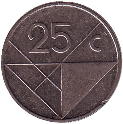 Монета 25 центов. 1988 год, Аруба.