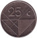 Монета 25 центов. 1988 год, Аруба.