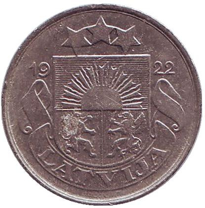 Монета 10 сантимов, 1922 год, Латвия. Монета 10 сантимов, 1922 год, Латвия.