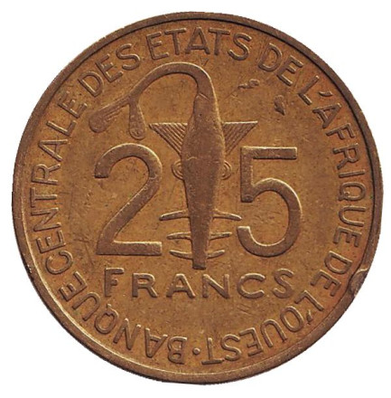 Монета 25 франков. 1970 год, Западные Африканские Штаты.