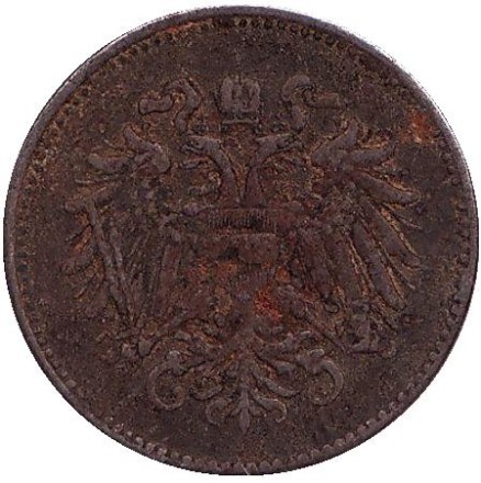 Монета 20 геллеров. 1917 год, Австро-Венгерская империя. Австрийский тип.