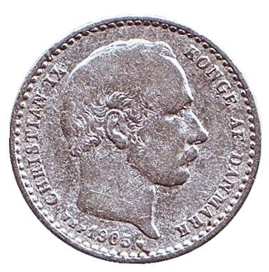 Монета 25 эре. 1905 год, Дания. Монета 25 эре. 1905 год, Дания.