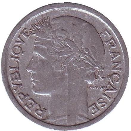 Монета 1 франк. 1946 год, Франция. Монета 1 франк. 1946 год, Франция.