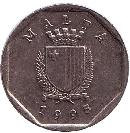 Монета 5 центов. 1995 год. Мальта. Краб. Монета 5 центов. 1995 год. Мальта. Краб.