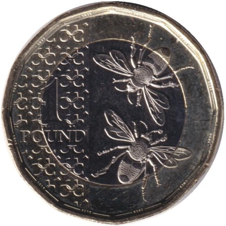Монета 1 фунт. 2023 год, Великобритания.