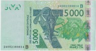 Банкнота 5000 франков. 2024 год, Западноафриканский экономический и валютный союз. Бенин. (B). Банкнота 5000 франков. 2024 год, Западноафриканский экономический и валютный союз. Бенин. (B).