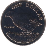 Монета 1 доллар. 1982 год, Новая Зеландия. Такахе.