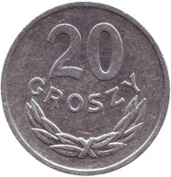 Монета 20 грошей. 1985 год, Польша. Монета 20 грошей. 1985 год, Польша.