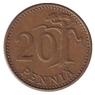 Монета 20 пенни. 1983 год, Финляндия. (N) Монета 20 пенни. 1983 год, Финляндия. (N)