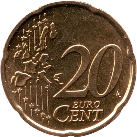 Монета 20 центов, 2003 год, Сан-Марино. Монета 20 центов, 2003 год, Сан-Марино.