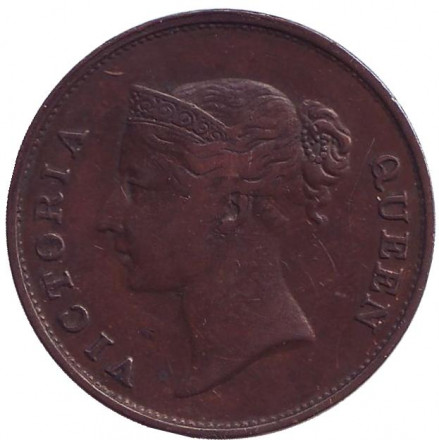 Монета 1 цент. 1845 год, Стрейтс-Сетлментс.