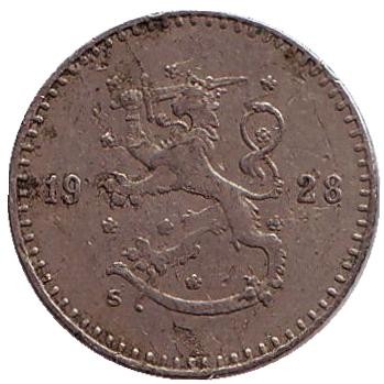 Монета 25 пенни. 1928 год, Финляндия. Монета 25 пенни. 1928 год, Финляндия.