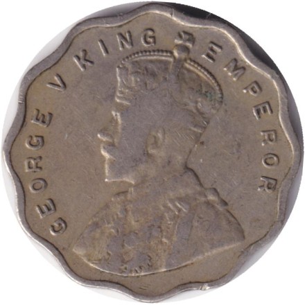 Монета 1 анна. 1936 год, Индия Британская.