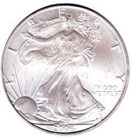 Монета 1 доллар, 2006 год, США. Шагающая свобода.