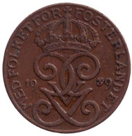 Монета 1 эре. 1939 год, Швеция. Монета 1 эре. 1939 год, Швеция.