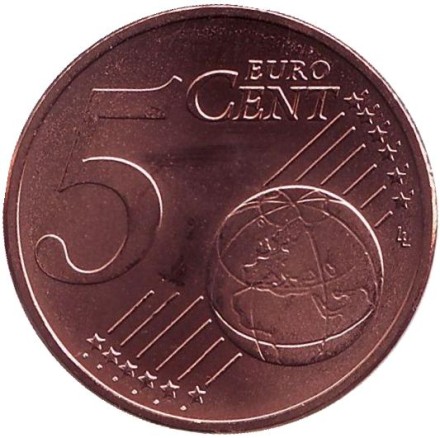 Монета 5 центов. 2013 год, Австрия. Монета 5 центов. 2013 год, Австрия.