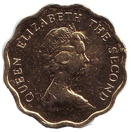 Монета 20 центов. 1976 год, Гонконг.