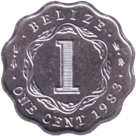 Монета 1 цент. 1983 год, Белиз.