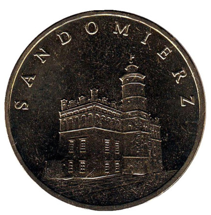 Монета 2 злотых. 2006 год, Польша. Сандомир.