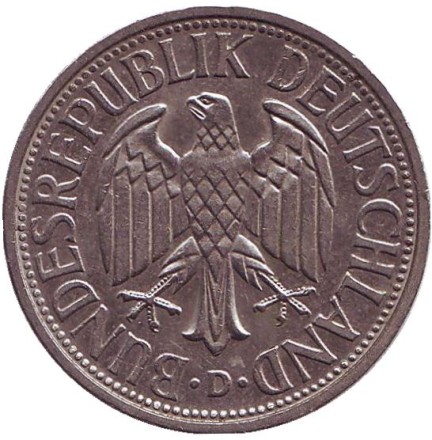 Монета 2 марки. 1951 год (D), ФРГ. Монета 2 марки. 1951 год (D), ФРГ.