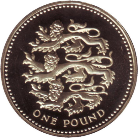 Монета 1 фунт. 1997 год, Великобритания. Proof. Львы.
