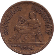 Монета 1 франк. 1924 год, Франция. (Закрытая "4") Монета 1 франк. 1924 год, Франция. (Закрытая "4")