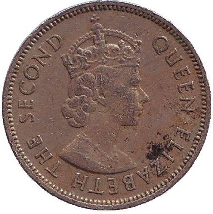 Монета 50 центов, 1966 год, Гонконг.