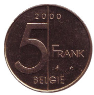 Монета 5 франков. 2000 год, Бельгия. (Belgie) Монета 5 франков. 2000 год, Бельгия. (Belgie)