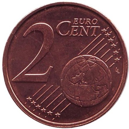 Монета 2 цента. 2009 год, Нидерланды. Монета 2 цента. 2009 год, Нидерланды.