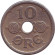 Монета 10 эре. 1925 год, Дания.