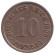 Монета 10 пфеннигов. 1906 год (G), Германская империя. Монета 10 пфеннигов. 1906 год (G), Германская империя.