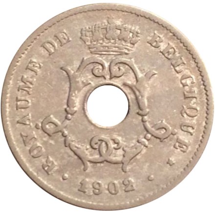 Монета 10 сантимов. 1902 год, Бельгия. (Belgique)