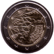 Монета 2 евро. 2022 год, Кипр. 35 лет программе Эразмус.