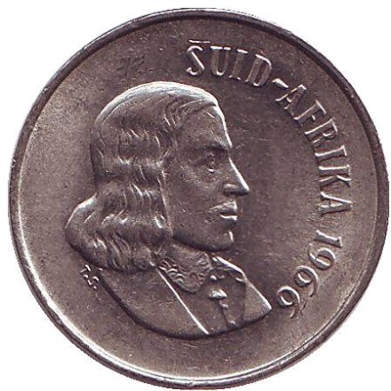 Монета 10 центов. 1966 год, Южная Африка. (Suid Afrika) Алоэ.