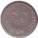 Монета 20 центов. 1977 год. Сингапур. Рыба-меч. Монета 20 центов. 1977 год. Сингапур. Рыба-меч.