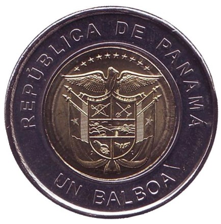 Монета 1 бальбоа. 2019 год, Панама. (Цветная) Всемирный день молодёжи.