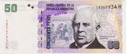 Банкнота 50 песо. 2003-2015 гг., Аргентина. P-356(6).