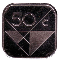 Монета 50 центов. 1989 год, Аруба.