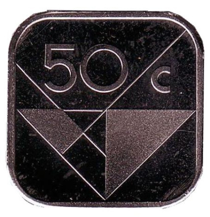 Монета 50 центов. 1989 год, Аруба. UNC.