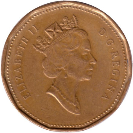 Монета 1 доллар. 1992 год, Канада. 125 лет Конфедерации. Из обращения.