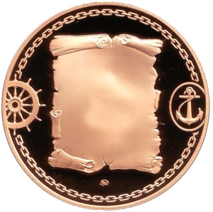 Парусник. Памятный жетон, ММД. (Латунь) Парусник. Памятный жетон, ММД. (Латунь)