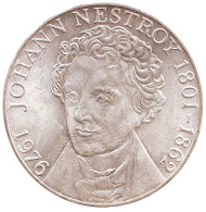 Монета 100 шиллингов. 1976 год, Австрия. 175-летие со дня рождения Иоганна Нестроя. Монета 100 шиллингов. 1976 год, Австрия. 175-летие со дня рождения Иоганна Нестроя.