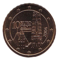 Монета 10 центов. 2004 год, Австрия. Монета 10 центов. 2004 год, Австрия.